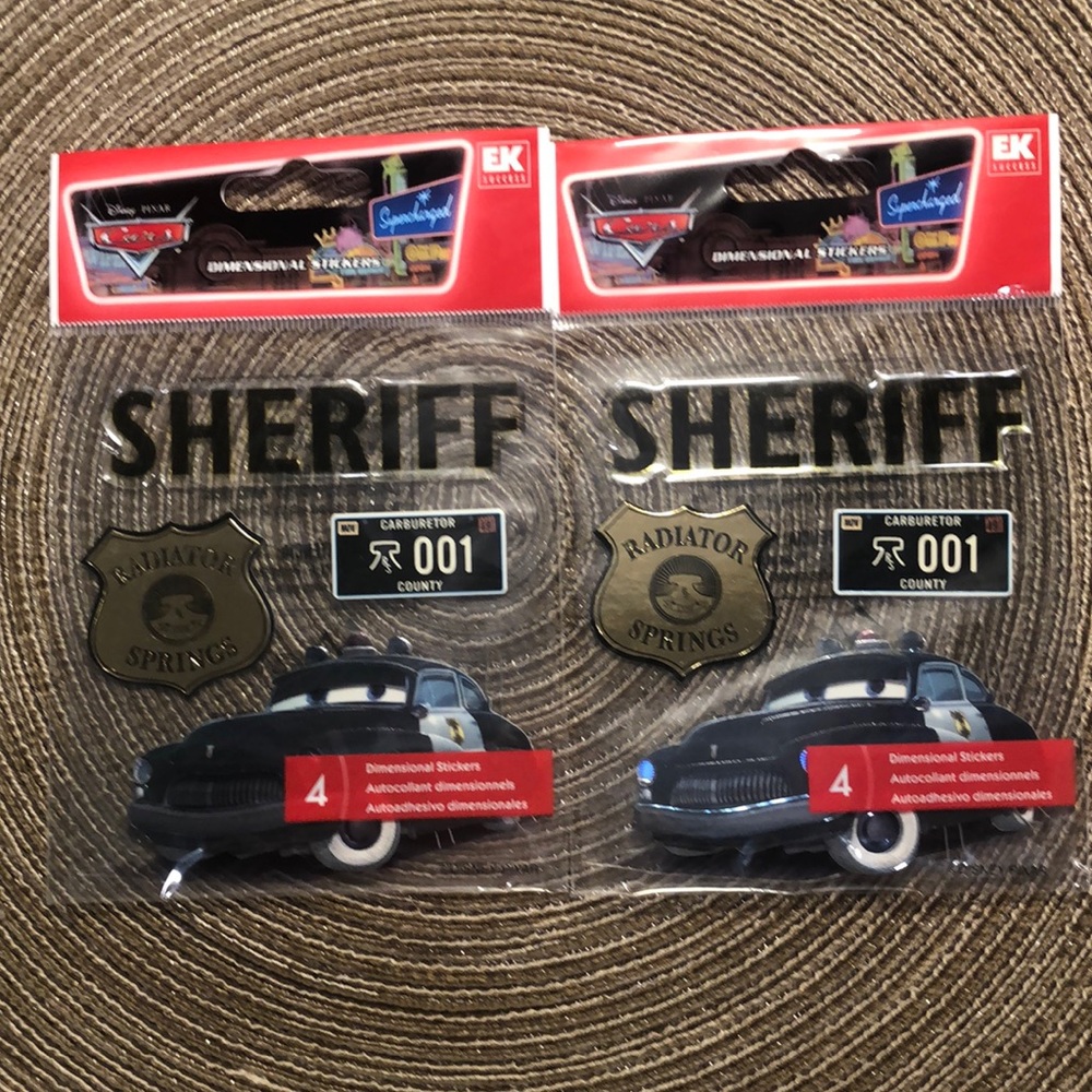 2 Pkgs EK Success Stickers Disney Cars Sheriff